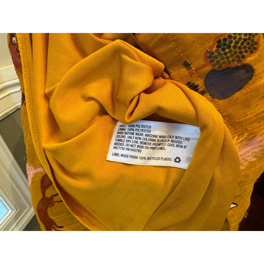 Genuine Kids from Oshkosh | Mustard Yellow Pink Fox Print Ruffle Dress | 4T - Picture 7 of 7
